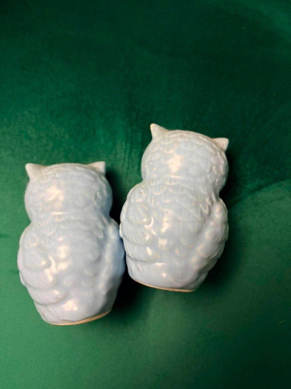 Cracker Barrel Blue Owl Ceramic Salt & Pepper Shakers Farmhouse Cottagecore Set - Picture 2 of 2